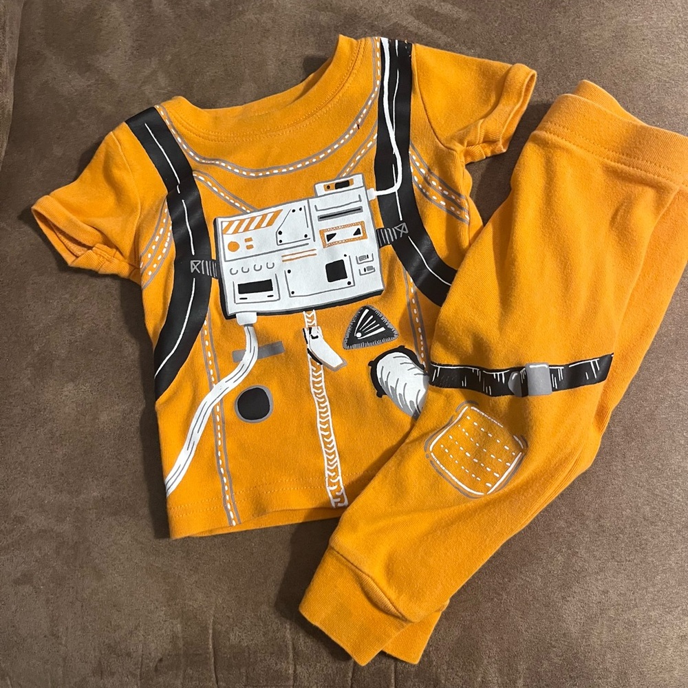 Old Navy Bright Orange Kids Pajama Set